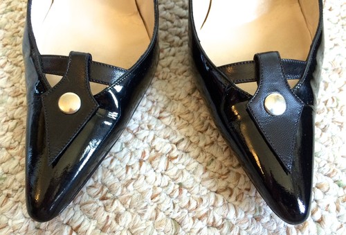 MANOLO BLAHNIK SCARPE TACCO A STILETTO IN PELLE VERNICIATA NERA 39 US 9 IN SCATOLA - Foto 6 di 9