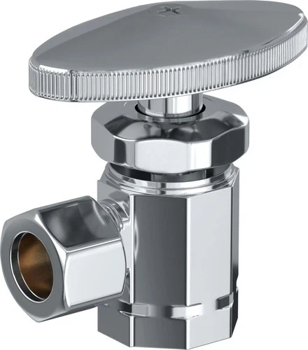 PROFLO PFXAT22C 3/8" x 3/8" Angle Supply Stop - Chrome - Picture 1 of 2