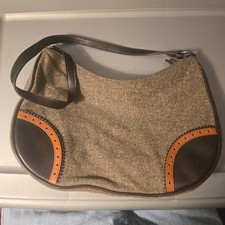 Vintage Express tweed and faux leather shoulder bag