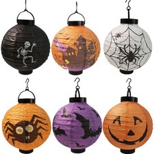 Halloween LED Handheld Pumpkin Paper Lanterns House Bar Atmosphere Decoration