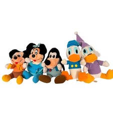 Vintage Disney Mickey's Christmas Carol Plush Set Mickey Minnie Goofy Scrooge 7"