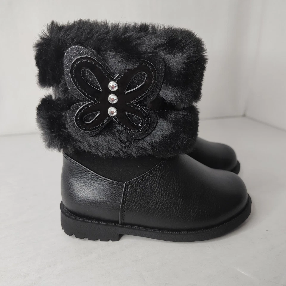 Zapatos Rachel - Para niños pequeños - Botas con cremallera - Mariposa negra - Piel sintética - Talla 6M Foto 2 de 4