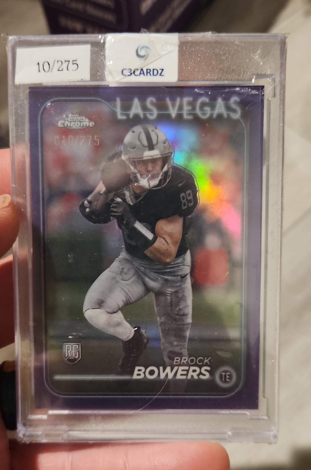 2024 Topps Chrome - Rookies Brock Bowers #207 Purple Refractor /275 (RC)