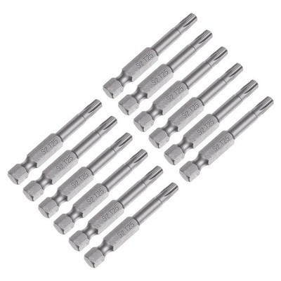 12Pcs T25 Torx Head Screwdriver Bit S2 Steel Screw Drive Bit 2'' Long
