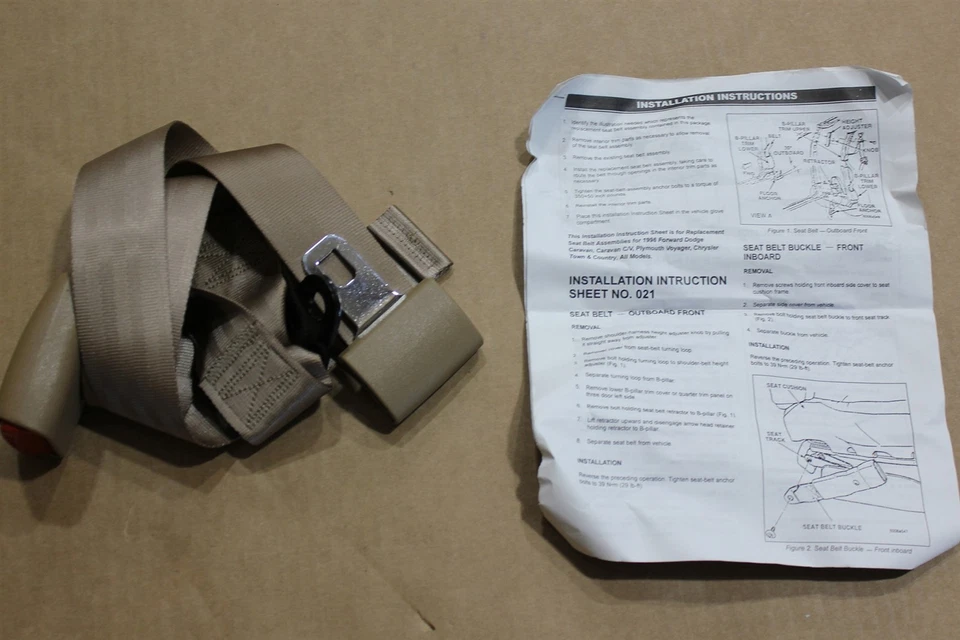 Retractor de cinturón de seguridad trasero 96-00 Caravan Chrysler Town & Country 0GP25SK5 NOS OEM Foto 2 de 4