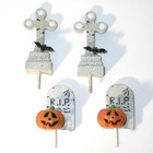 Halloween Pumpkin Jack O Lantern Tombstone Graveyard Cupcake Cake Toppers Spooky — photo 1