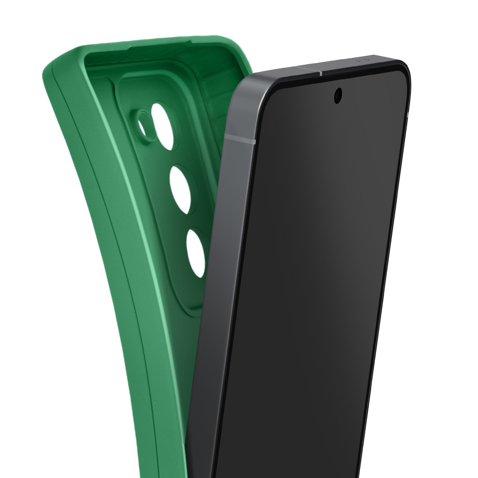 Coque Oppo A5 silicone Avizar vert avec protection objectif et antichoc - 4