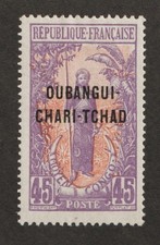 1913 French Equatorial Africa Oubangui-Chari. Sc# 16 - 45¢, Culture MH Cv$5.50