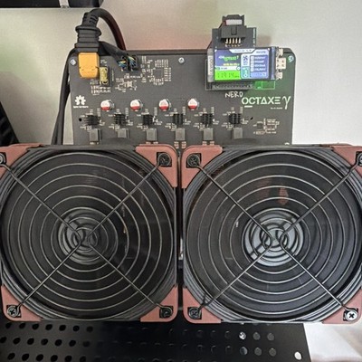 Modded NerdOCTAxe 3.1 12Th/s High Performance Dual Fan Bitcoin Home Solo Miner