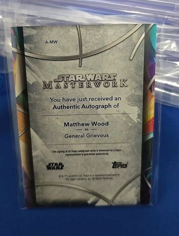 2024 Topps Star Wars Masterwork MATTHEW WOOD Auto As General Grievous - Image 2 of 2