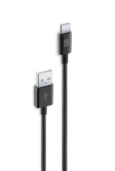 Cellularline Braided Data Cable USB-A/ Typ-C Black (60909) #1907323-image