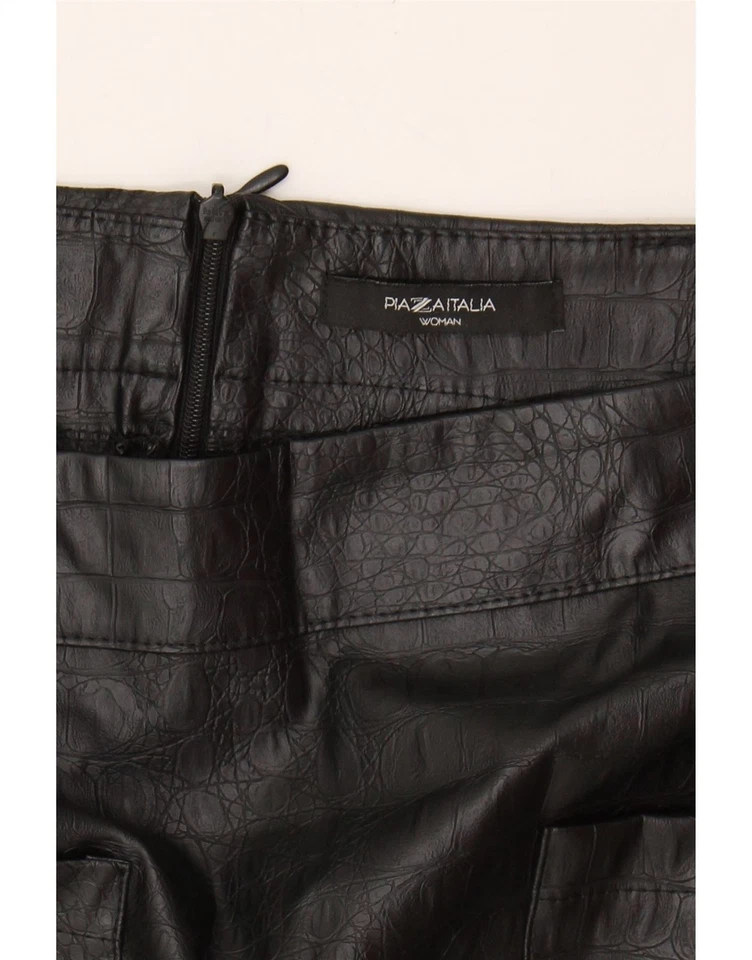 Minifalda de cuero para mujer PIAZZA ITALIA W32 grande negra estampado animal CT03 Foto 3 de 3