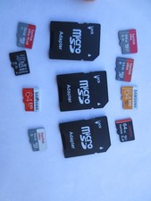Lot of 8 used mixed 64GB class 10 MICRO SD Card's and 3 new Micro SD adapters
