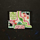 ACEO Original Abstract Floral Ethnic Swirls Dots Pink Green 2.5 x 3.5 Watercolor — photo 3