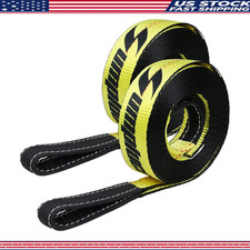 2x20 Ft 20000 Lbs Tow Strap Pack Loops Atv Utv Car Tractor Boat Trailer