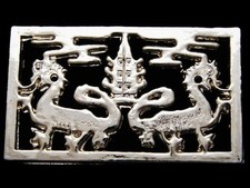 IJ25151 GREAT VINTAGE 1970s  CHINESE DRAGONS  FASHION/ART BELT BUCKLE