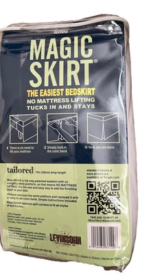 Magic Skirt King White Bed Skirt, No Mattress Lift, King Size Bedskirt 76 x 79