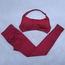 Legging Set Seamless Yoga Set Women Sportswear Scrunch Bum Gym Leggings Halter S