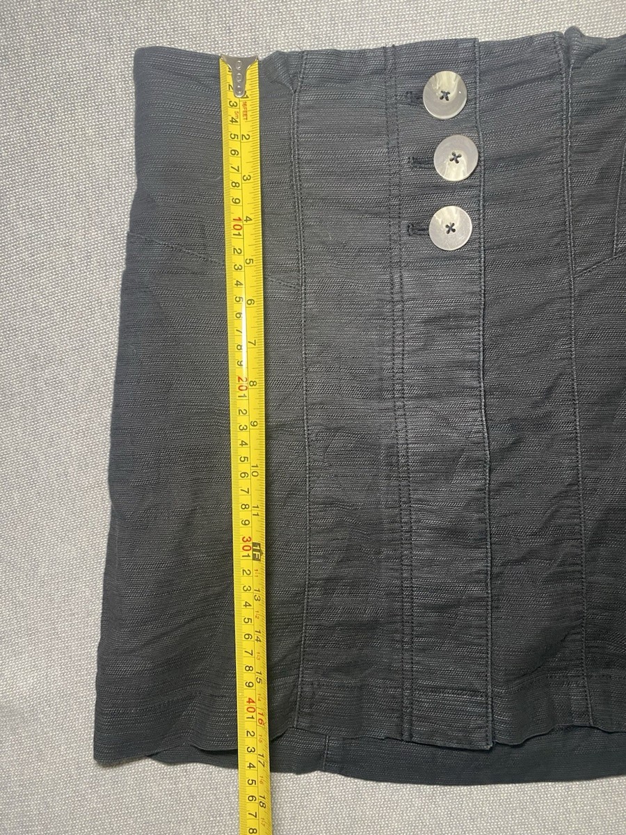 Free People Every Minute Every Hour Black High Waisted Button Skirt 10 View 4