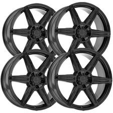 Set Of 4 Modern Luxury Mlf11 Flow Formed 22x9.5 6x5.5 25mm Black Wheels Rims