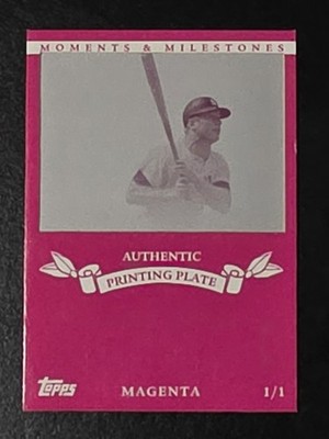 2007 Topps💥MICKEY MANTLE💥Moments & Milestones #163 Printing Plate Magenta 1/1