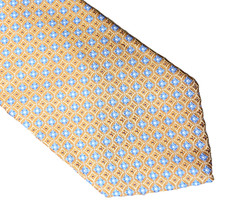 Brooks Brothers Stain Resistant Silk USA Made Yellow Geometric Men's Neck Tie