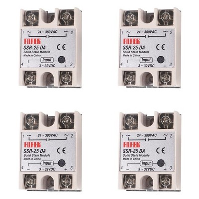 4 PCS Solid State Relay SSR25DA 332VDC To 24380VAC 25A 250V Power Module
