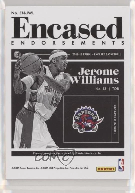 2018-19 Panini Encased Endorsements FOTL Bronce/12 Jerome Williams #EN-JWL Automático Foto 2 de 2