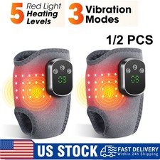 2X Foot Ankle Electric Massager Brace Pain Relief Vibration Hot Compress Therapy