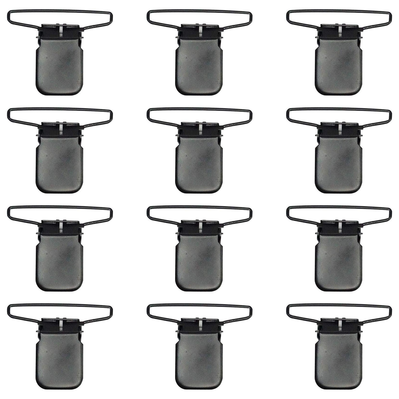 Suspender Clip Black Plated Heavy Duty Suspender Clip with Plastic Gripping T