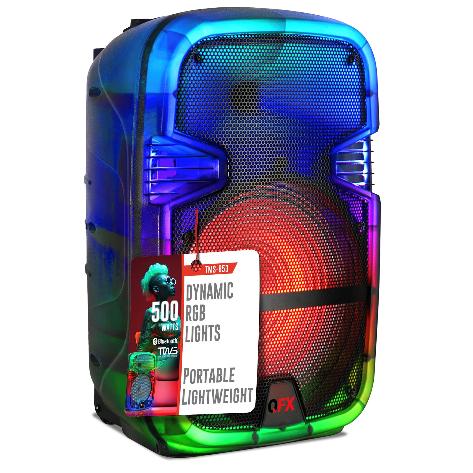 8-Inch Portable Rechargeable Bluetooth PA Karaoke Loud Party Speaker with 5-Hour Battery Life