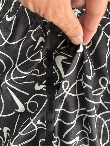 Nike Dri-Fit Shorts Black w/ White Street Art Design YL - Picture 3 of 3