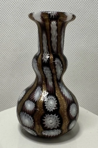 VTG MINI Hand Blown Murano Glass Fratelli Toso Bud Vase Copper Adventuri G2U