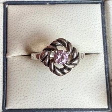 Sterling Silver Pink Gemstone Ring