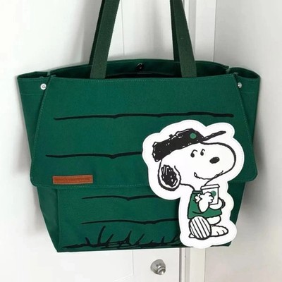2026 New Starbucks Snoopy Tote Bag Shoulder Bag WHITE/GREEN Color