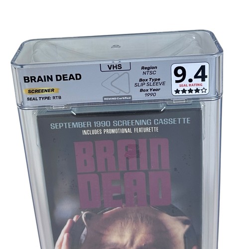 Sealed VHS Brain Dead Screener 9.4 Rewind Graded Screening Copy Bill Pullman - Picture 3 of 5