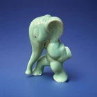 HULL USA Skating Strolling Pottery Elephant Figurine Novelty Planter Vase Rare