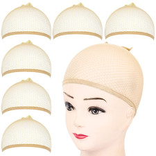 Wig Cap, 6PCS Light Brown Mesh Wig Cap, Closed End Hair Mesh Net, Liner Weavi...