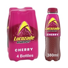 Lucozade Energy Cherry 380ml (Pack of 4) 380 ml 4), cherry