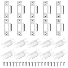 10 Pcs Door Strike Plate Set Door Latch Plate for Internal Doors Stainless Steel