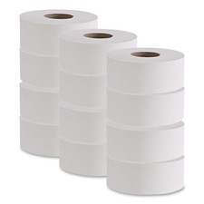 Boardwalk 410320 3.2" x 525' 2 Ply Septic Safe Bathroom Tissue - WHT (12/CT) New