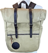 Duluth Pack Scout Roll Top Tan Backpack Waxed Canvas Made in USA Excellent Shape