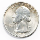 1956-P 25C Washington 90% Silver Quarter BU Uncirculated