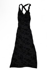 Y2K Black Floral Burnout Whimsigoth Maxi Dress