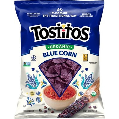 Tostitos Organic Blue Corn Tortilla Chips, 10 oz Bag