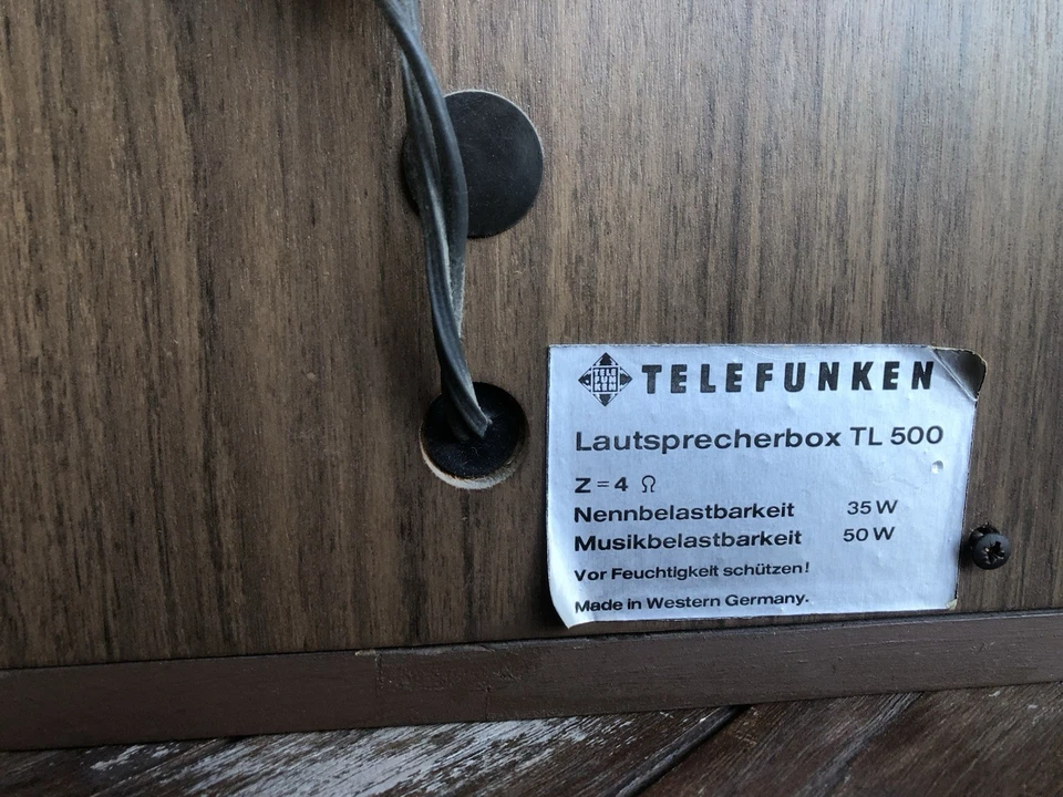TELEFUNKEN TL-500 DIFFUSORI CASSE 2 VIE, WATT 50 RMS, 4-OHM MADE GERMANY - Immagine 4 di 4