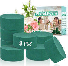 8 Pcs Floral Foam Blocks 3.15" Round Green Wet Dry Flower Foam Florist Plant Foa