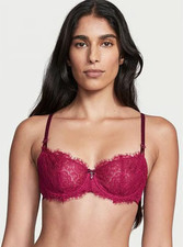 Victoria's Secret Dream Angels Wicked Lace Velvet Balconette Bra 34D - NWT