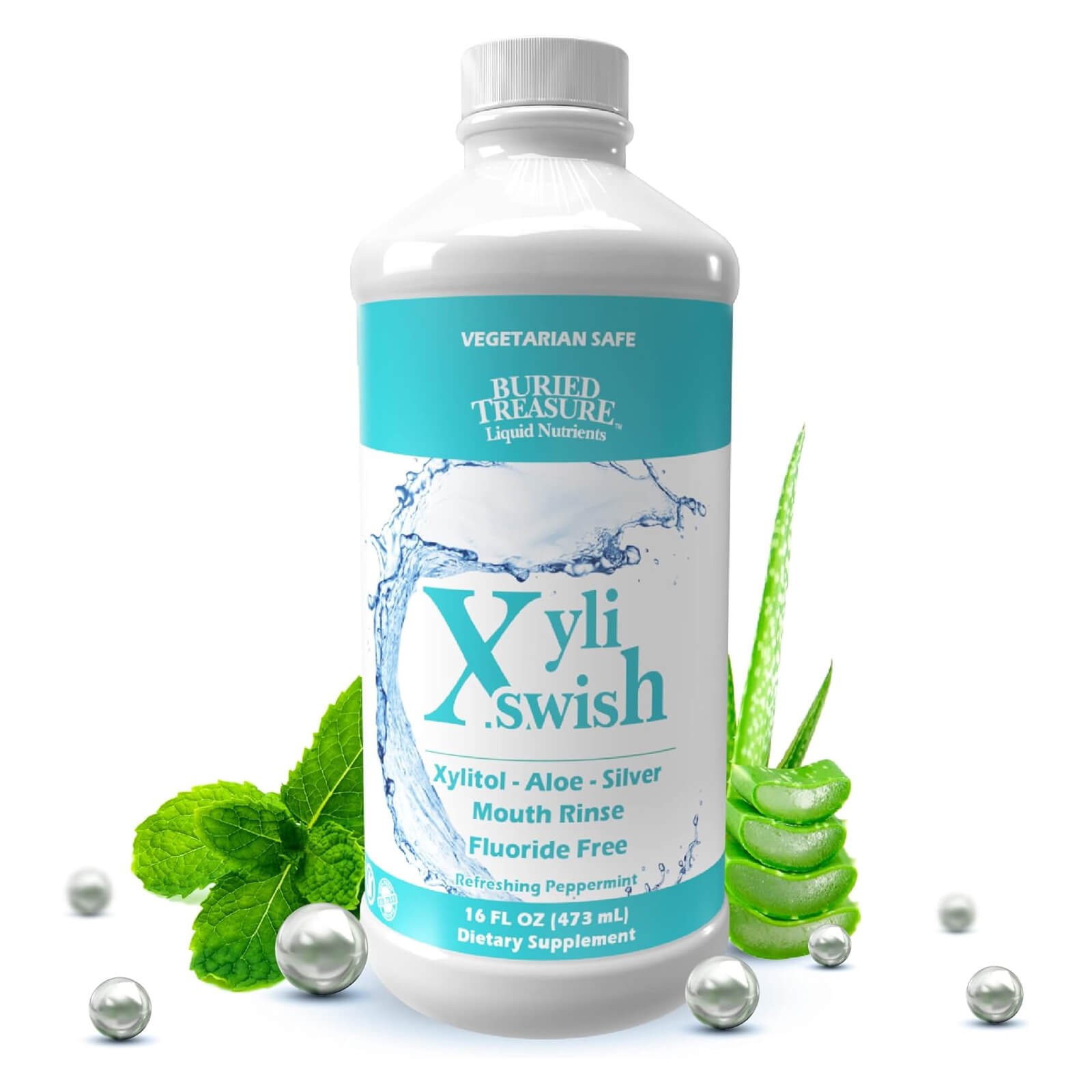 Buried Treasure XyliSwish 16 oz,  Mouth Rinse - 48 servings