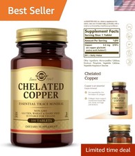 Chelated Copper 100 Tablets - Essential for Collagen  Connective Tissue Health